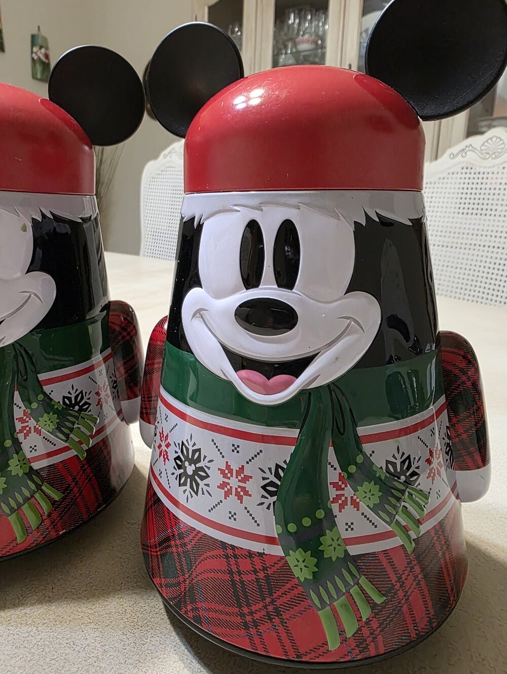 Disney Mickey Mouse Holiday Christmas Nutcracker Tin Canister Container Set of 2
